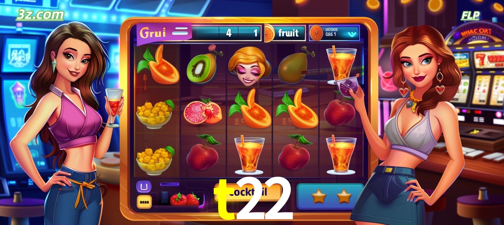 t22 cassino online com caça-níqueis de frutas e coquetéis coloridos