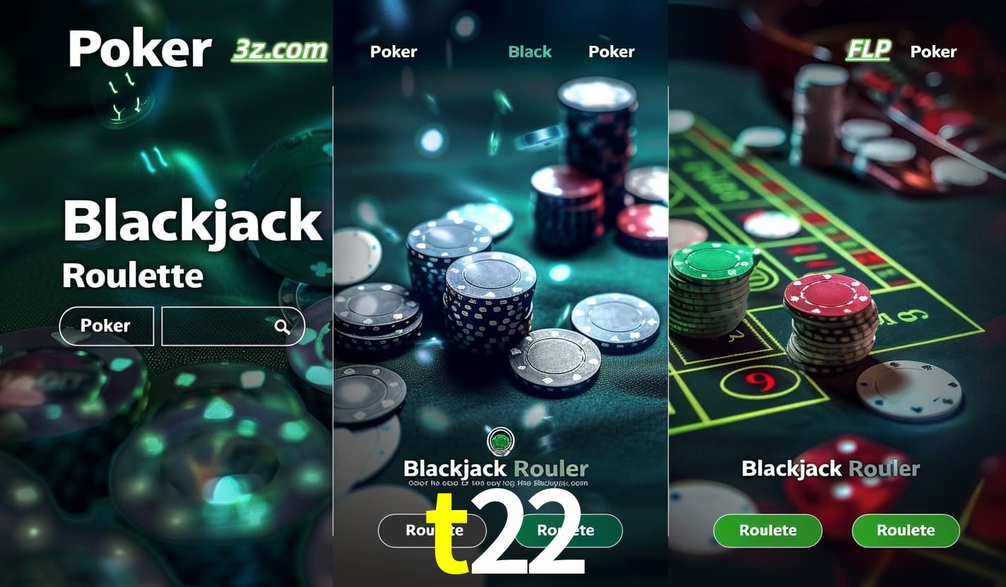 Cassino online t22 com Poker, Blackjack e Roleta ao vivo para jogadores do Brasil