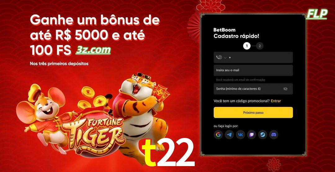 t22 cassino Brasil bônus de boas-vindas até R$5000 e 100 free spins