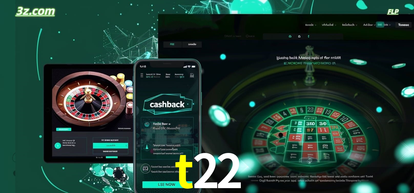 Jogue roleta em dispositivos móveis e desktop com t22