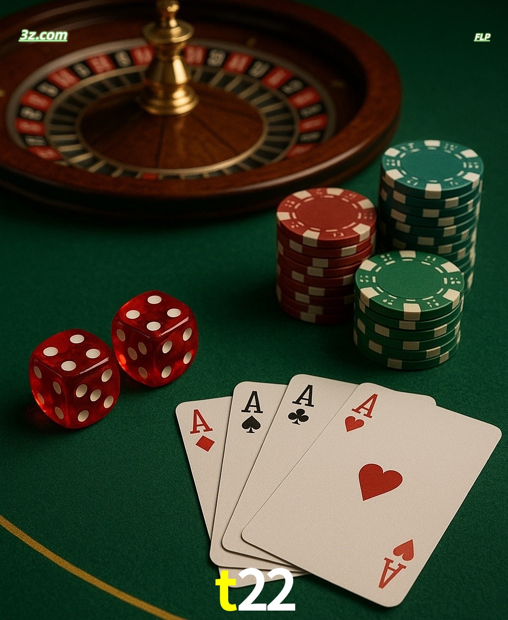 Cassino online t22 com jogos de mesa: roleta, dados, pôquer e fichas